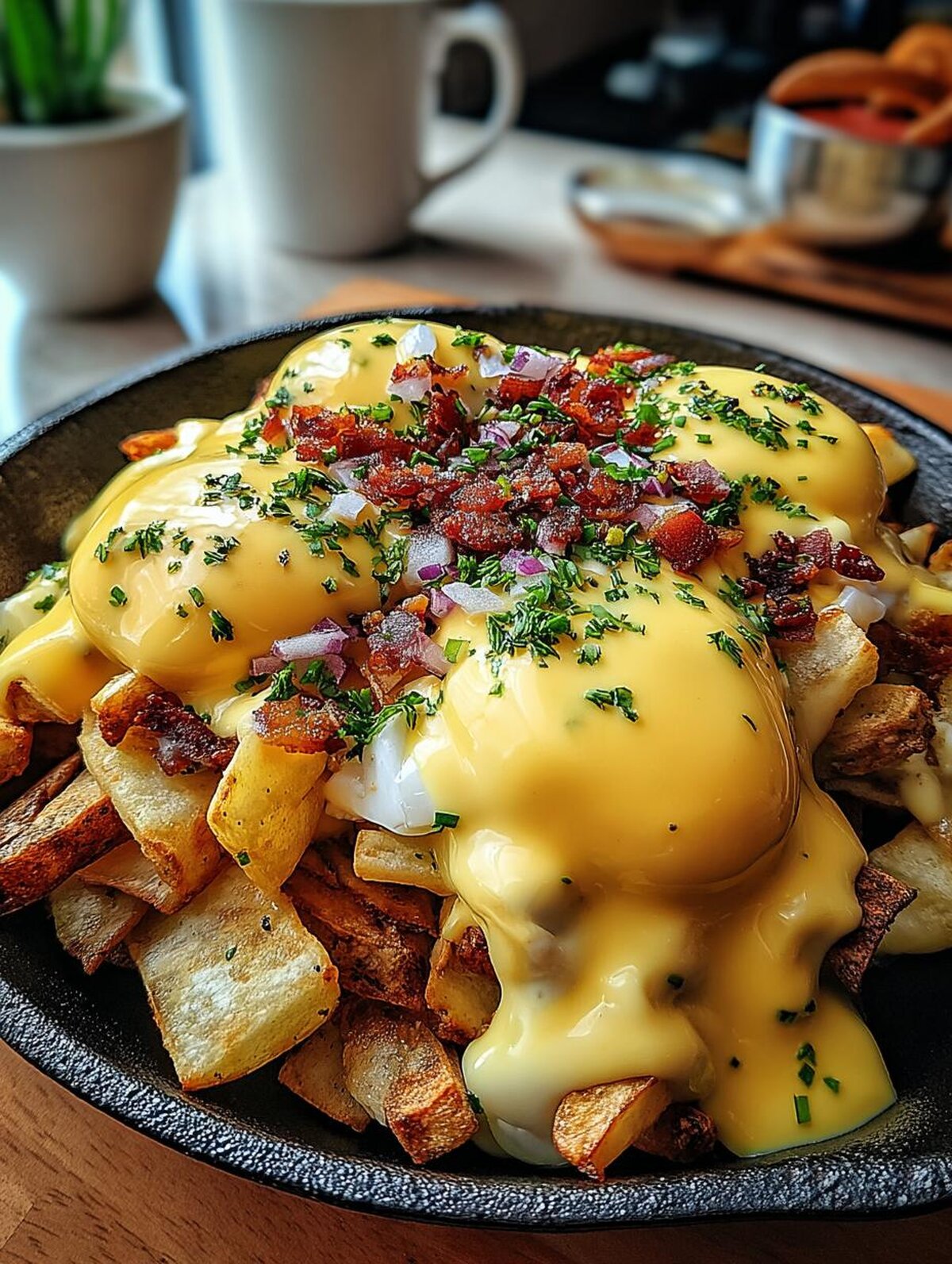 Irresistible Breakfast Poutine Hollandaise: 1 Bite | Zawa